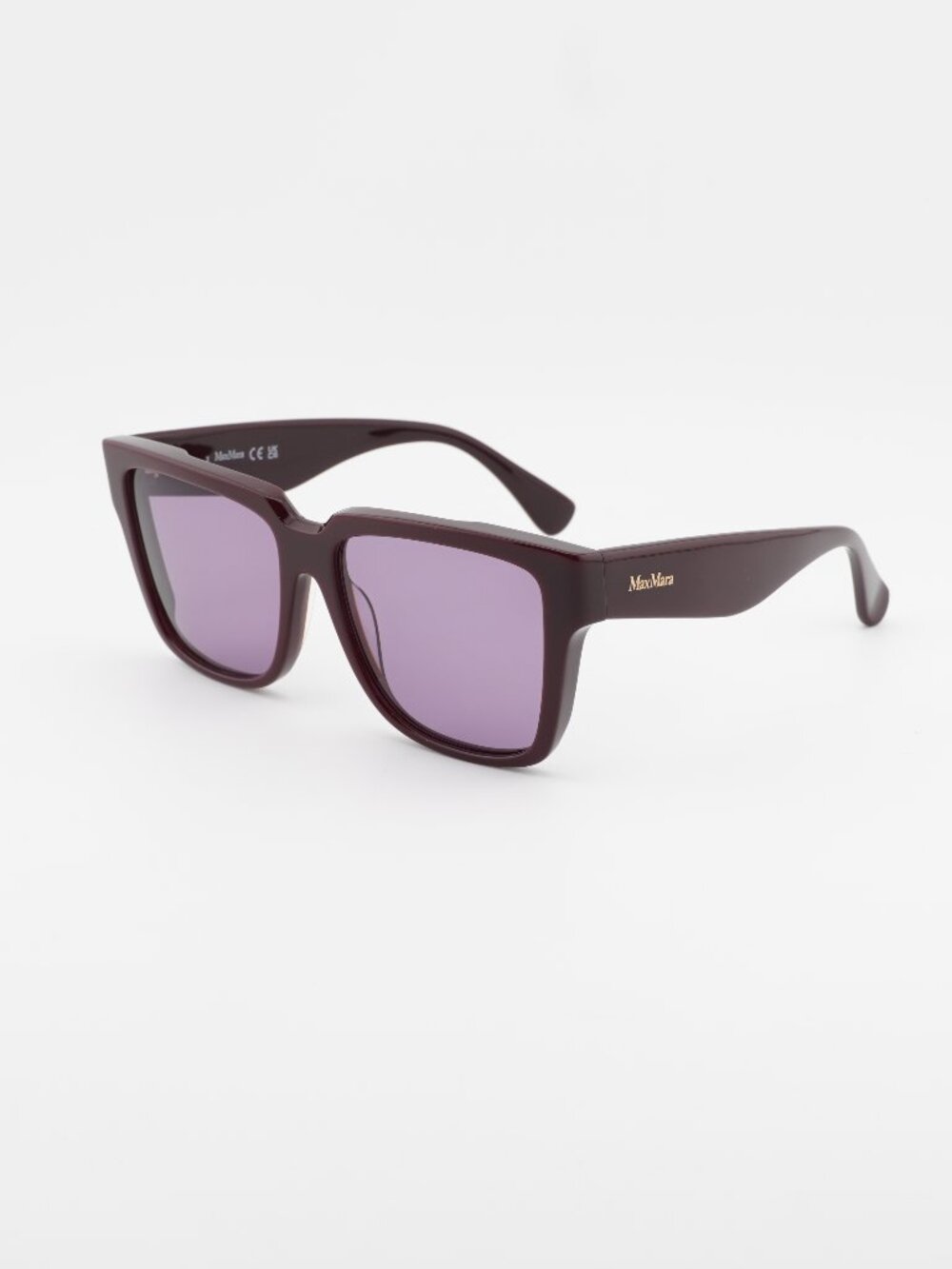 Max Mara GLIMPSE2 MM0078 69Y Sunglasses Bordeaux Square Frame, Violet Lenses